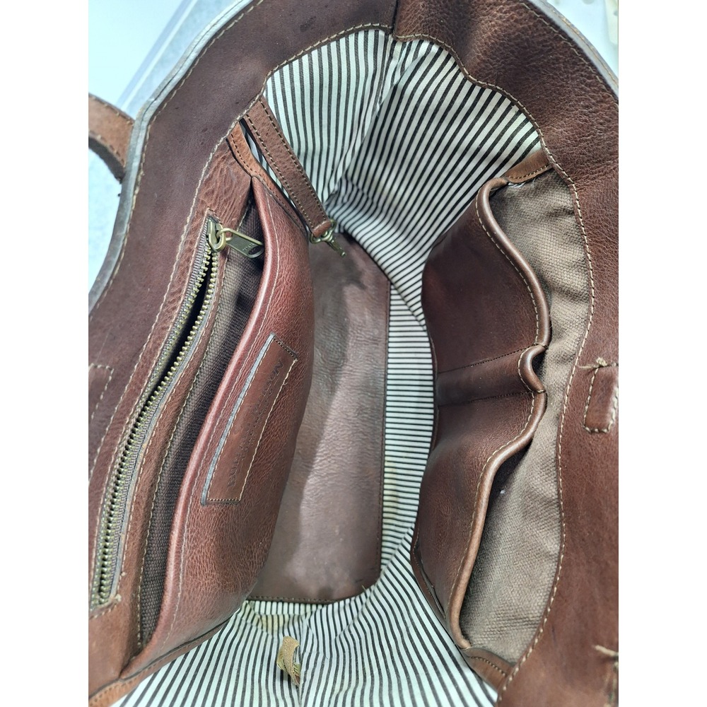 Buffalo‎ Jackson Brown Leather Tote Bag Shoulder Bag Full Grain Minimalist - Picture 9 of 16